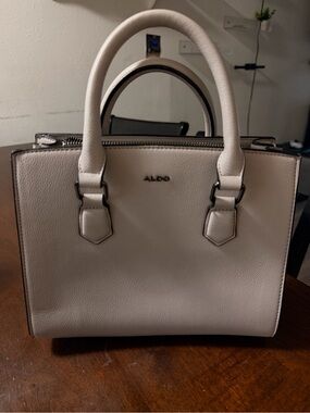 ALDO Cream Structured Satchel Bag